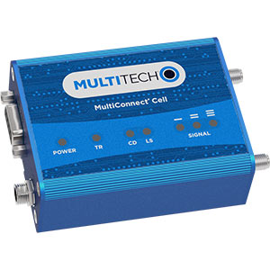 MultiConnect Cell 100 4G LTE Global är ett modem som ansluts via seriell RS-232. Levereras utan tillbehör.