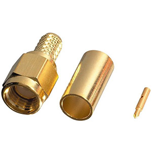 Connector SMA male crimp gold for RG174
