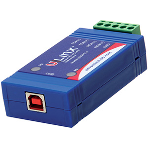 USOPTL4 är en USB till en port RS-422/485-omvandlare som stöder RS-485- eller 4-tråds RS-422/485-kommunikation.