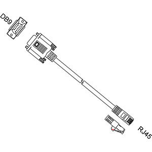 Conel anslutningskabel RJ45 till RS232-DB9 och alla modeller med monterad seriell-modul. Längd 1,5 meter.