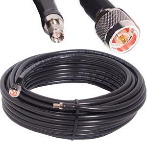 30 meter LMR400-kabel med N-hane till SMA-hane.
