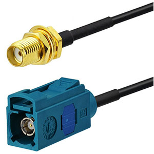 Adapterkabel SMA hona till Fakra Z (vattenblå gen)