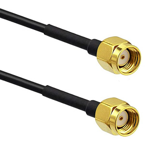 RG174 antennkabel/adapter, 30 cm med två stycken RP-SMA-hane för anslutning till routrar och antenner med WiFi.