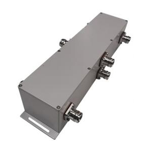 4x4 Hybrid Coupler för 4.3-10-kontakter. Carrier Grade. 380-3800 MHz Low PIM <-160 dBc@2x43 dB. 300W. IP65
