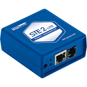 HWg STE2 LITE kommer komplett med en IP67-klassad temperatursensor (-10 till +80 grader). Ansluts via Ethernet eller WiFi.