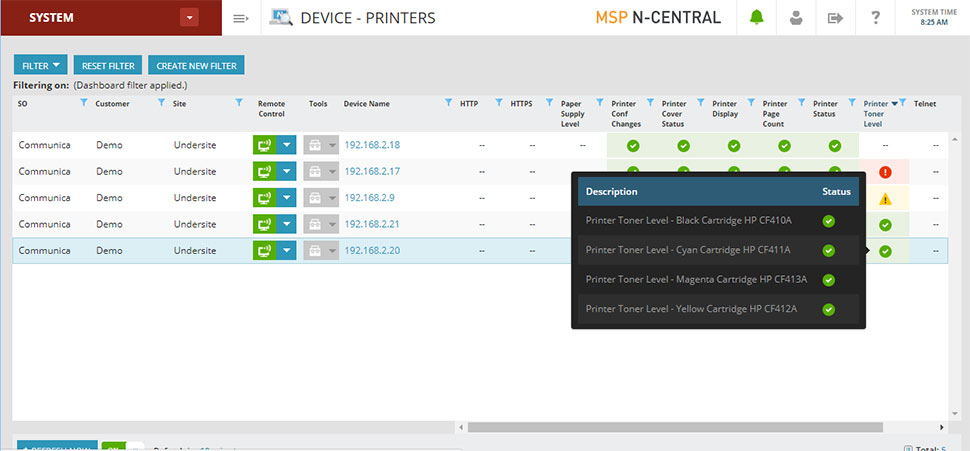 N-central Printers